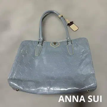 ( ANNA SUI ) 안나수이 스카이블루 라메 A4 토트백 레어 귀여운
