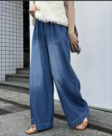 [새상품] 차오패닉 티피 데님 와이드 팬츠 허리밴딩