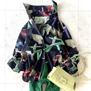 폴스미스 Paul Smith 하이힐 패턴 코튼 블라우스 블랙