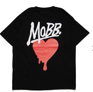 MOBB 모브 HEART DRIP 티셔츠 블랙 M 사이즈