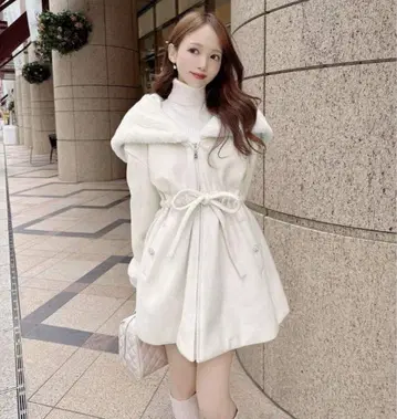 미셸 마카롱 허리 리본 코트