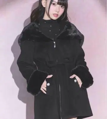 미셸 마카롱 허리 리본 코트