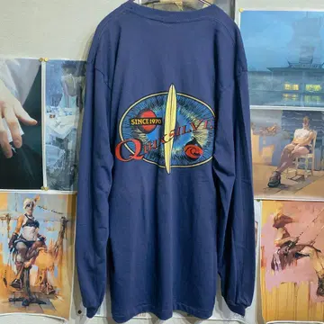 QUIKSILVER/90s/올드 서프/M/백 프린트