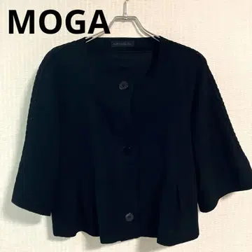 [ 새상품급 ] MOGA 블랙 8부 소매 니트 자켓 가디건 아란 무늬