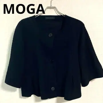 [ 새상품급 ] MOGA 블랙 8부 소매 니트 자켓 가디건 아란 무늬