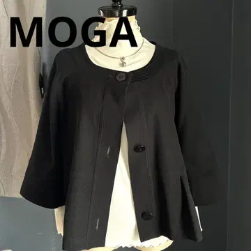 [ 새상품급 ] MOGA 블랙 8부 소매 니트 자켓 가디건 아란 무늬