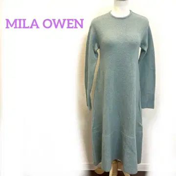 MILA OWEN 니트 원피스 스카이블루 따뜻한 롱 기장