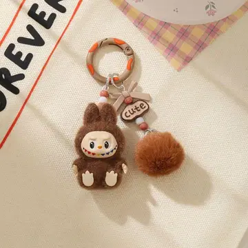 초인기, 귀여운 미니 Labubu 키링 브라운