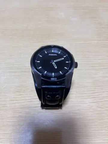 FOSSIL 아날로그 시계 블랙 천연 가죽