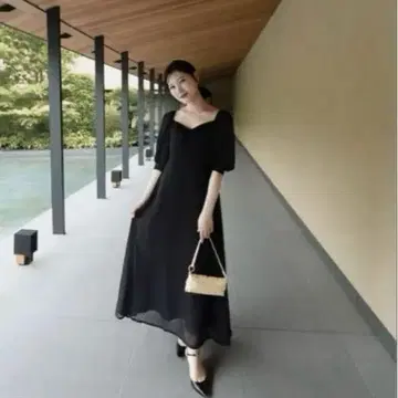 Acka. sheer dot puff 원피스