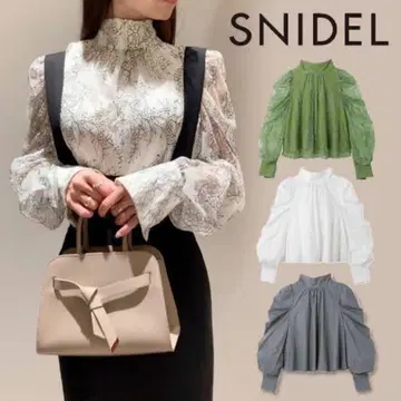 [SNIDEL] 숏 볼륨 블라우스
