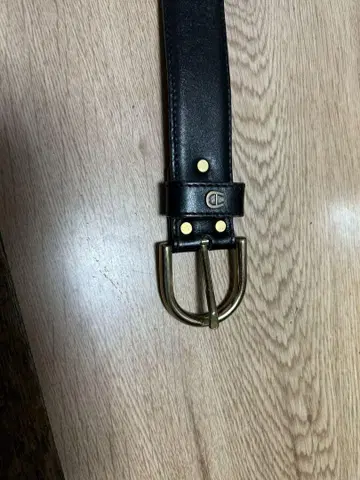 블랙 가죽 벨트 골드 버클 champion