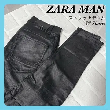 ZARA MAN 자라 남성용 블랙 데님 청바지 스트레치 76cm