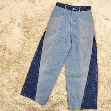 SHIPS 25SS 패치워크 커브 데님 버튼 플라이
