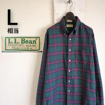 90s USA제 엘엘빈 BD 셔츠 체크 무늬 L