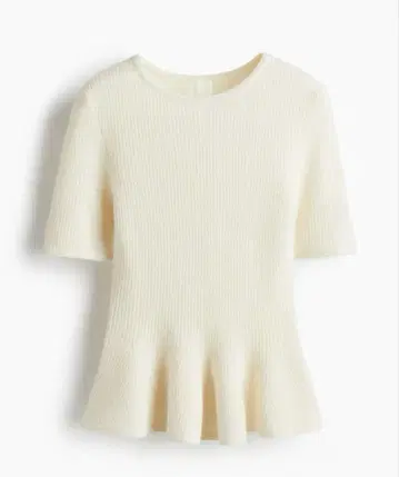 [ 완판템 ] H&M 에이치앤엠 페플럼 니트 화이트 XXS