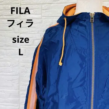 FILA 빈티지 구제 의류 마운틴 후드티 네이비 오렌지 L 나일론 자켓