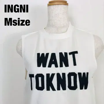 INGNI 잉그 슬리브리스 로고 티셔츠 화이트 F6