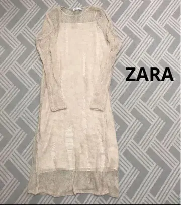 ZARA 데미지 가공 메쉬 니트 원피스