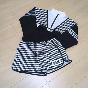 새상품급 WAAC 다이아 무늬 프린트 하프 지퍼 풀오버 셋업