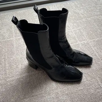 ZARA 부츠 블랙 에나멜 37
