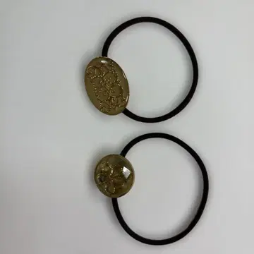 브라운 오벌 머리끈 2개 세트