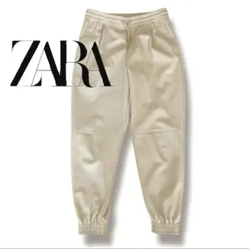 zara 자라 인조 가죽 크림 파라슈트 팬츠 스웨트 팬츠