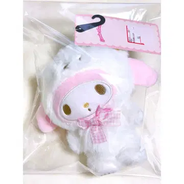 미사용 새상품 스노우 마이멜로디 봉제 인형 1점 곰 리본
