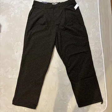 GAP 격자 무늬 턱 팬츠 L 사이즈 카키