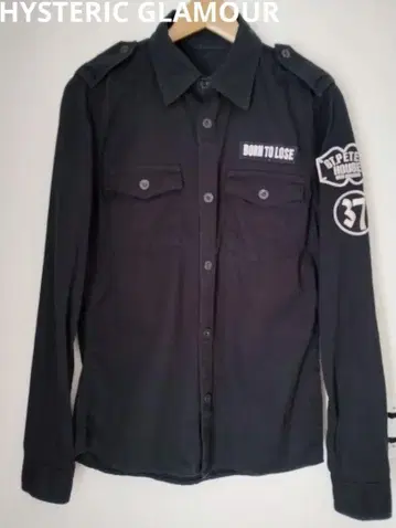 HYSTERIC GLAMOUR HG 밀리터리 셔츠 와펜 ARMY 블랙