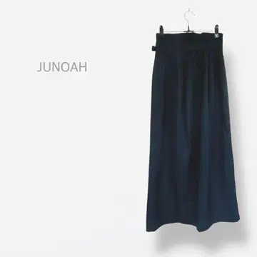 [ JUNOAH ] 롱 플레어 스커트 슬릿 백 개더 노옴코어