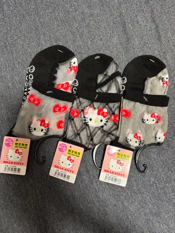 [ 인기 상품 ] 키티 양말 시스루 23-25cm 3족 세트