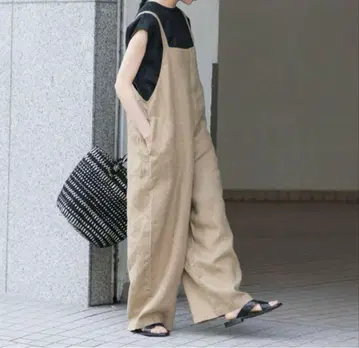 택 포함 새상품! 카구레 린넨 살로펫 베이지