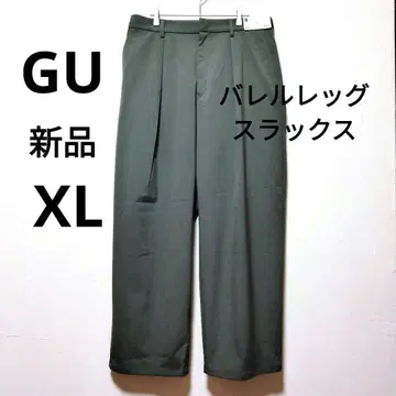 새상품 미사용품 GU 배럴 레그 슬랙스 올리브 XL