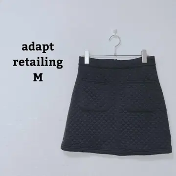 어댑터 레테이링 미니 사다리꼴 퀼팅 포켓 지퍼 스커트 M