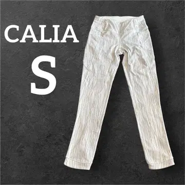 CALIA [ S ] 스트라이프 패턴 화이트 팬츠