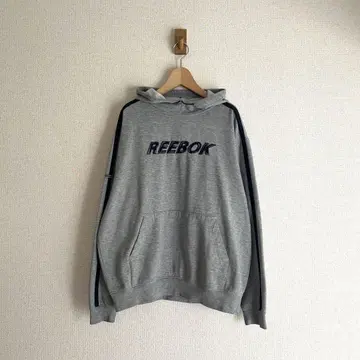 Reebok 풀오버 후드티 그레이 조절 스트랩 M
