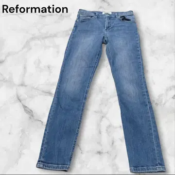Reformation Jeans 데님 팬츠 스키니 핏 27 블루