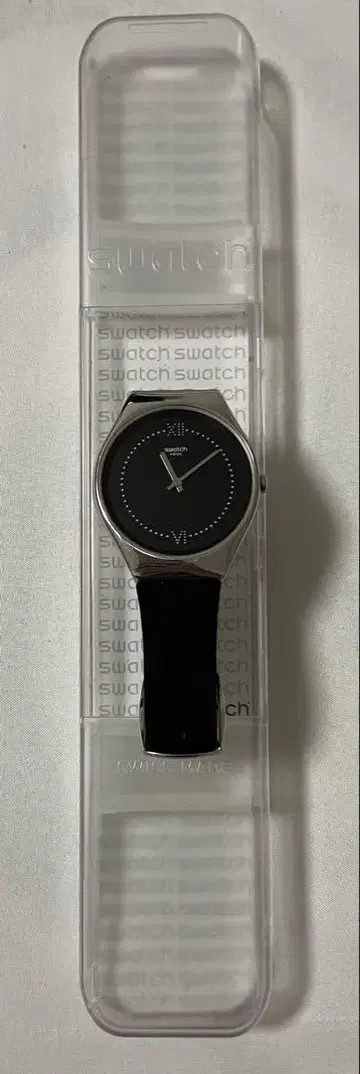 Swatch 블랙 스테인리스 스틸 시계