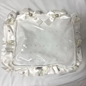 자카마트 A4 이타백 프릴 디자인 토트백 화이트