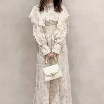 dazzlin 쉐도우 플라워 아트 프릴 원피스
