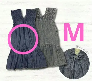 [ 새상품 ] 시마무라 데님 셔링 원피스 LaxDanTia 중네이비 M