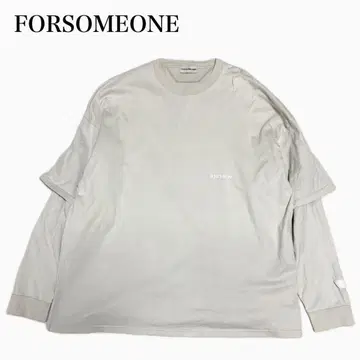 FORSONEONE 긴팔 티셔츠 베이지 레이어드 롱 레이어드