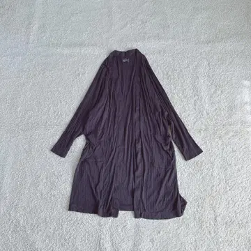 MUJI 롱 기장 가디건 겉옷 리브 긴팔 티셔츠 캐주얼 무지