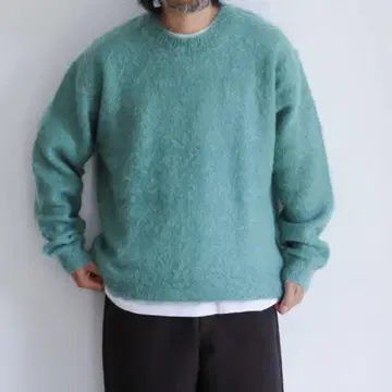 AURALEE BRUSHED SUPERKID MOHAIR KNIT P/O