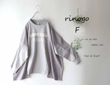 새상품 할인 F 그레이*로고 프린트 절개 볼륨감 있는 티셔츠 긴팔 루즈핏