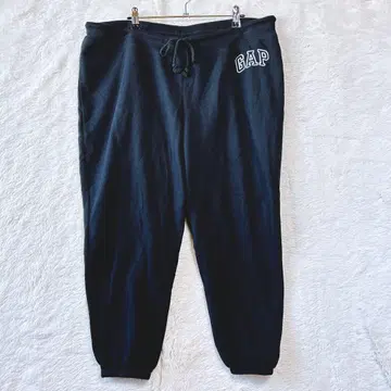 GAP 스웨트 팬츠 XL 블랙 로고 자수 허리 끈 포함 편안한 블랙
