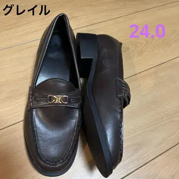 다크 브라운 인조 가죽 로퍼 24.0cm