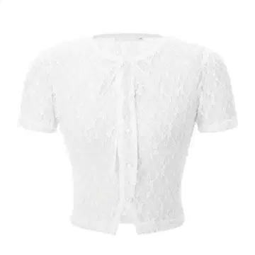 Threetimes lace cardigan short sleeve
