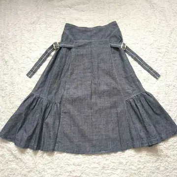 YUKI SHIMANE 플레어 사이드 벨트 스커트